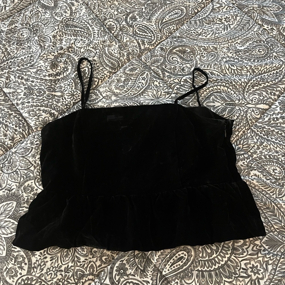 Elegant Black Velvet Women's Top
